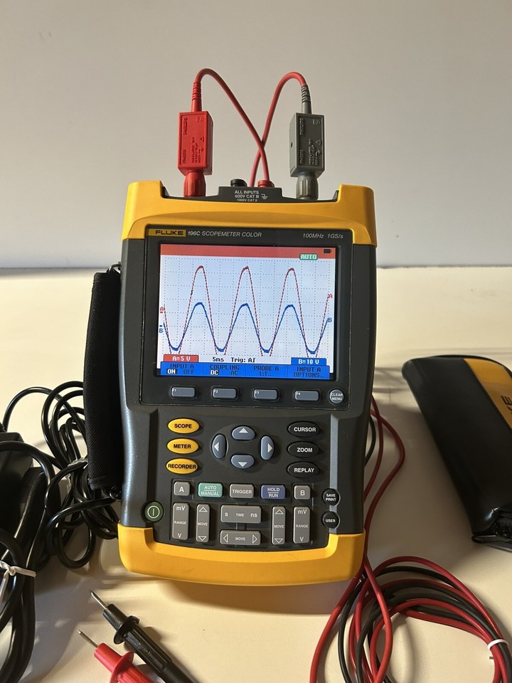 FLUKE 196C Color Scopemeter Oscilloscope Bandwidth 100 MHz 1GS/s W ...
