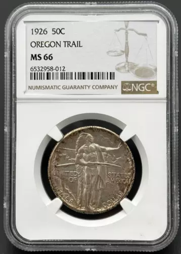 1926 Oregon Trail Commemorative 90% Silver Half Dollar NGC MS 66