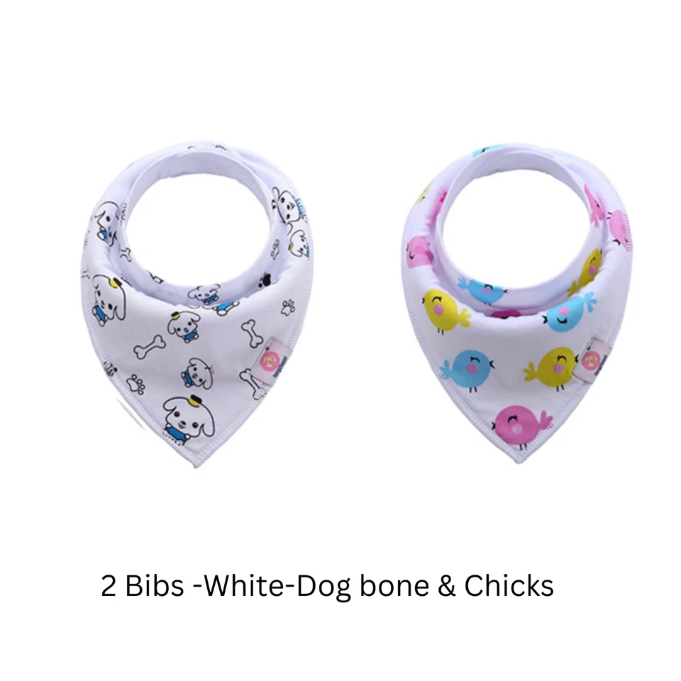 2pcs Baby Bib Set 100% Organic Cotton Boy Girl Triangle Bandana Drooling - image 4 of 4