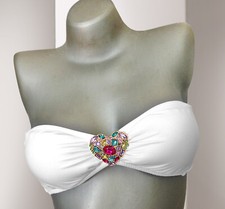 Victoria's Secret Rare Heart Jewel Embellished Bandeau Bikini Top S M L XS