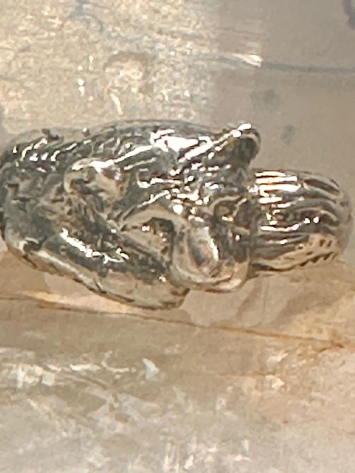 Anillo Big Cat banda tigre talla 8.50 animal plata esterlina hombres mujeres Foto 3 de 4