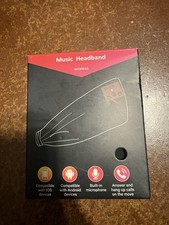Music Headband Bluetooth Wireless Headphones Built-In Mic Black Sleep