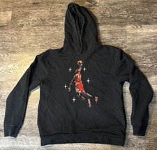 Air Jordan Essentials Stitched Black Fleece Hoodie DC9713-010 Men s Size Medium