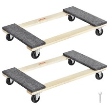 Premium Wooden Dolly 30X18 2 Pack Lightweight Non Slip Trolley With 360 Wheels
