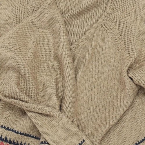 Cárdigan para mujer Vila beige frente abierto, mediano, estilo azteca - Imagen 6 de 12