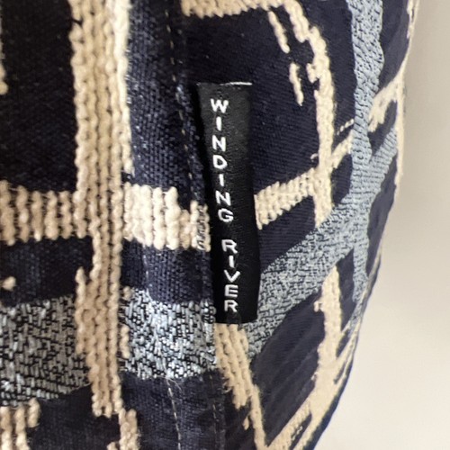 Giacca Winding River reversibile blu geometrica con bottoni - Foto 7 di 9