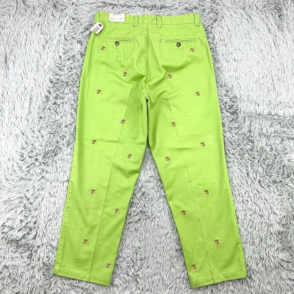 Orvis Pants Men's 34 Green Embroidered NWT AOP Fly Fishing S