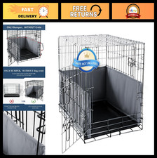 Soft Dog Crate Bumper with Ties - Kennel Cover  Training Pads, 24"x18", Gray