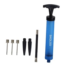  10" Portable Hand Air Ball Pump Inflator Kit with Needle, Nozzle, Blue