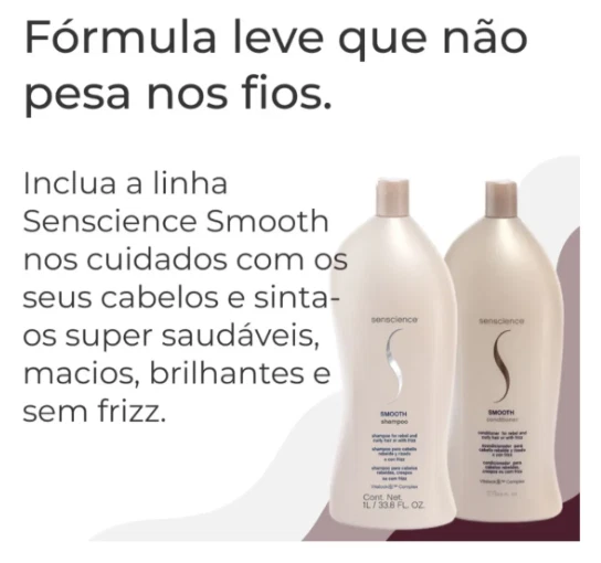 Senscience Smooth Shampoo 1L + Condicionador 1L Dupla Profissional de Cuidados com os Cabelos - Imagem 4 de 4