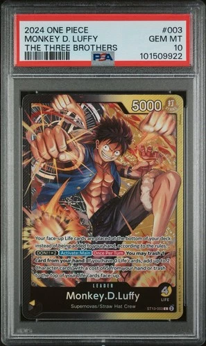 2024 Monkey.D.Luffy (003) ST13-003 Ultra Deck: The Three Brothers Foil PSA 10