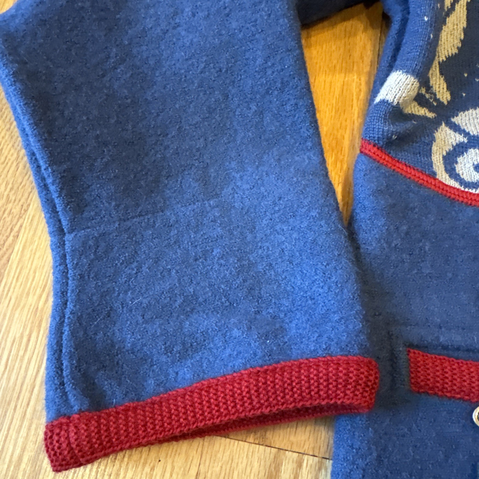 Geiger Women’s Patchwork Boiled Blue Wool Sweater… - image 9