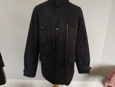 Barbour Sapper Wax Jacket, waterproof Coat, black men's  Size Large