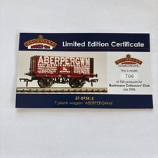Bachmann Collectors Club 2006 Limited Edition 7 Plank Wagon 37-075K-2 Aberpergwm