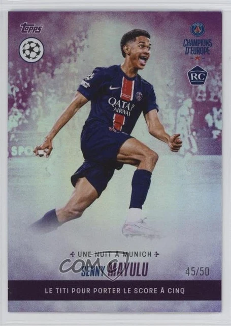 2025 Topps Paris Saint-Germain: Champions d’Europe Purple /50 Senny Mayulu 10pz