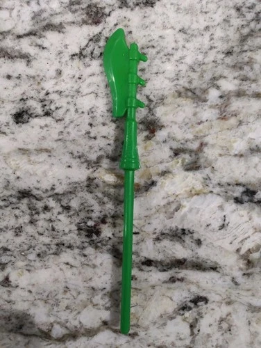 Vintage 1986 Scareglow Green Halberd Weapon MOTU Masters of the Universe JC