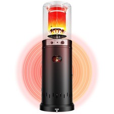 H&ZT Gas Patio Heater, 13kW Outdoor Propane Heater W/ 360° Wheels Regulator Hose