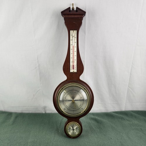 Vintage AIRGUIDE BAROMETER,HYDROMETER,THERMOMETER on WOODEN BACK WORKS CLEAN