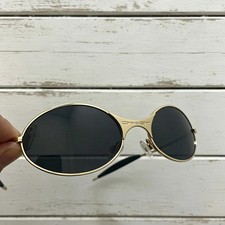 Vintage Oakley C Wire1.0 Titanium Sunglasses Gold Frame Black Lenses