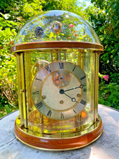 BRACKET CLOCK 4 BELLS HERMLE TELLURIUM Astronomical Clock