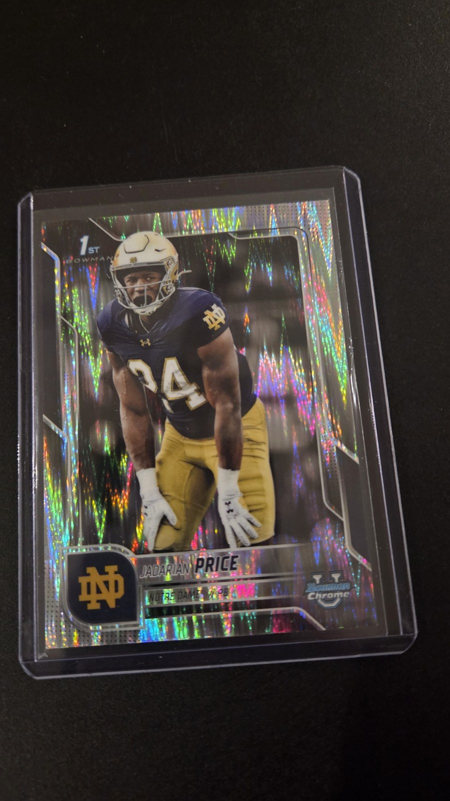 2025 Bowman U Chrome Jadarian Price #117 1st Bowman Stealth Refractor Notre Dame
