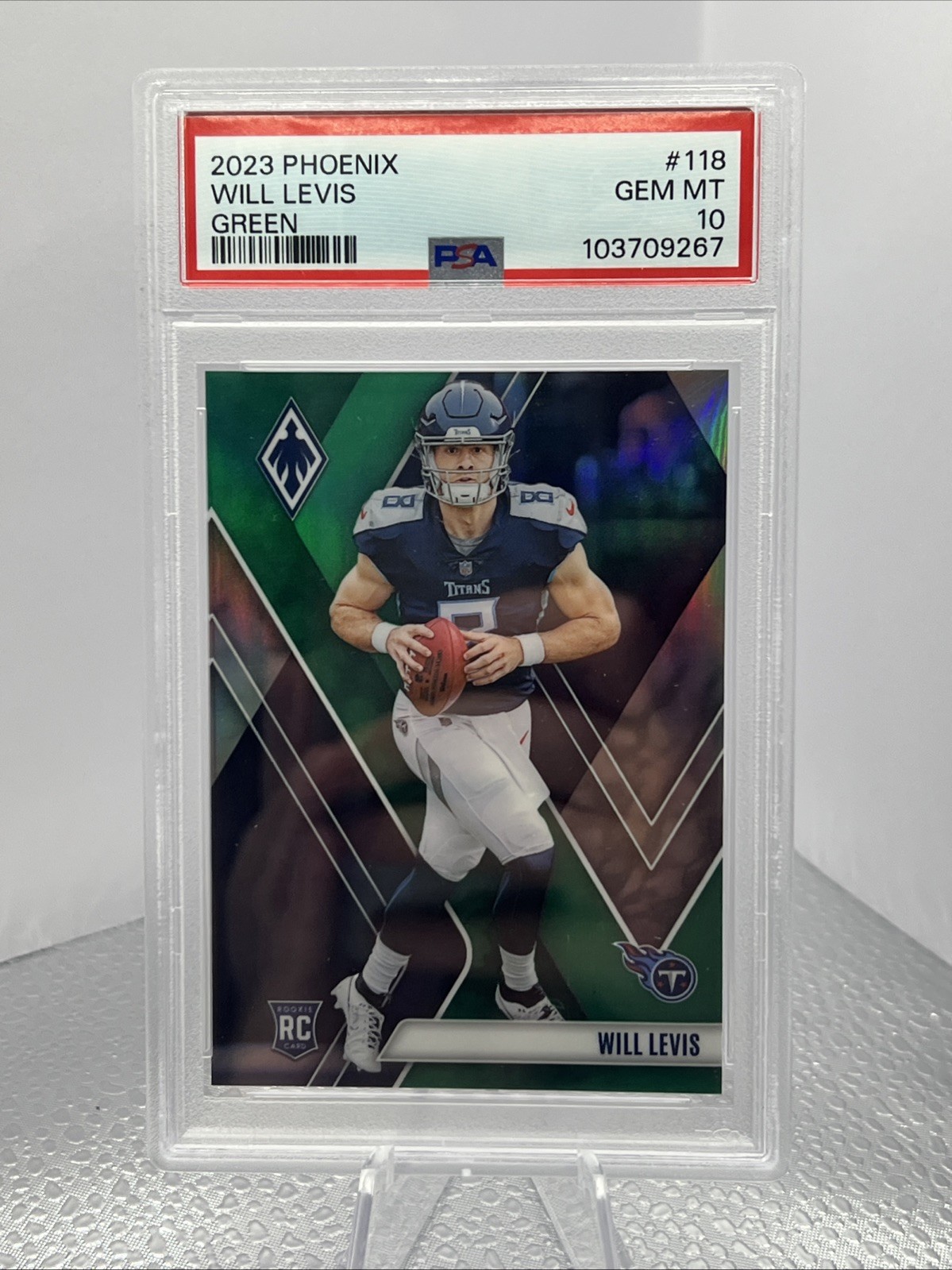2023 Panini Phoenix - Will Levis- GREEN /25 #118 (RC) PSA 10