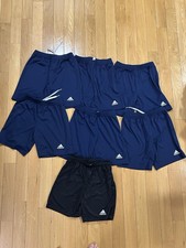 Lot 7 Adidas Youth Boys Shorts Aeroready Athletic Navy Blue Black Size M 11-12