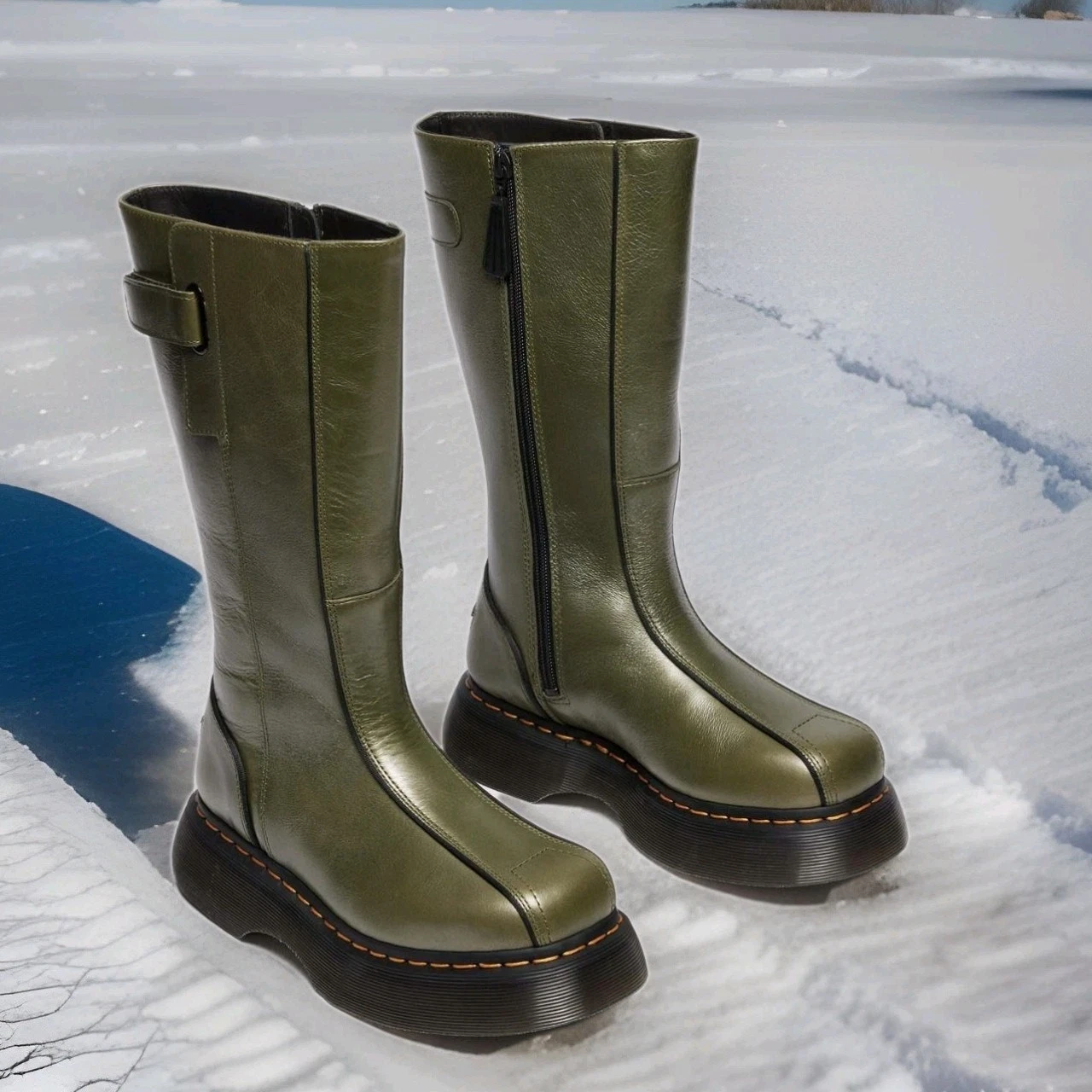 Dr Martens Buzz Hi Khaki Eclipse Leather Boots *FREEPOST* Size UK4
Opens in a new window or tab