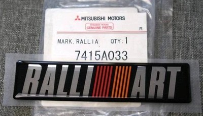 Made by Mitsubishi RALLIART Raised Name Plate LANCER 7415A033 Genuine Mitsu Part