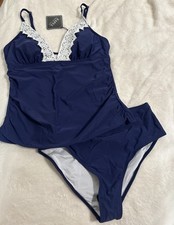 ZAFUL Two Piece Tankini Swimsuit Women  s Size M High Waisted Bottoms NWT