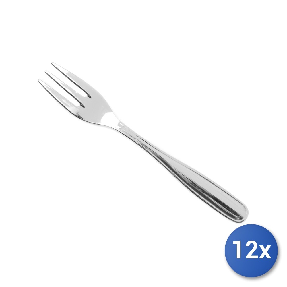 12X Dessert Forks In Stainless Steel 'One', Silver