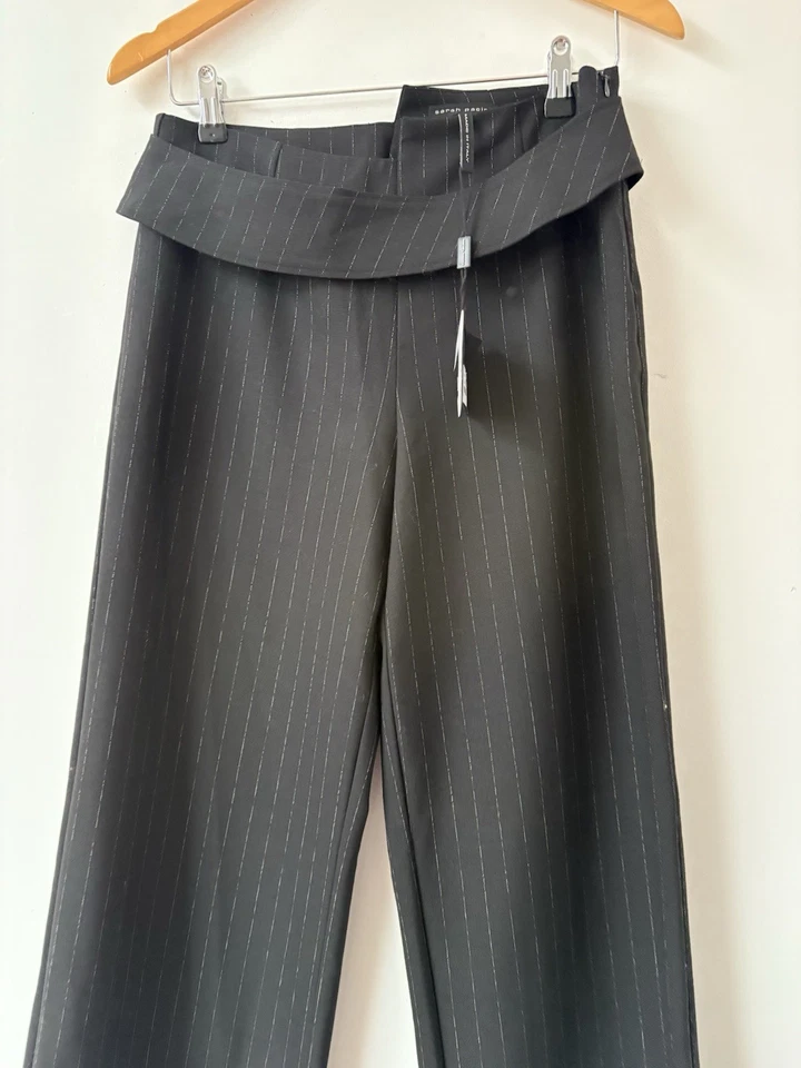 Pantalones a rayas Sarah Pacini Gaberdine negros 00 UK 6/8 Foto 2 de 4