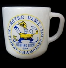 VTG 1973 Set Of 4 Notre Dame Irish National Champions Milk Glass Coffee Cup 70s