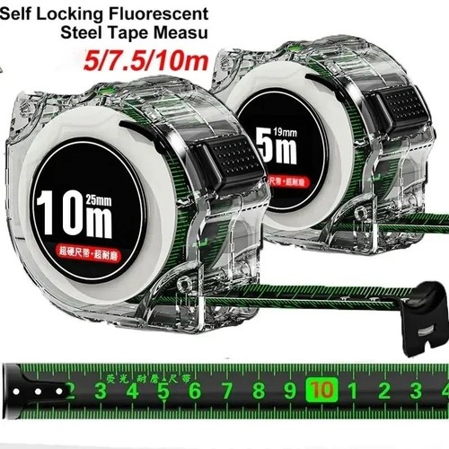 Fluorescent Steel Tape Measure precision Tape 5/10 Metric Measure Measuring UK - Picture 3 of 9