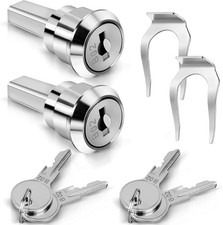 Silver Stainless Toolbox Locks with Keys 180  Rotation 2 Pack Set
