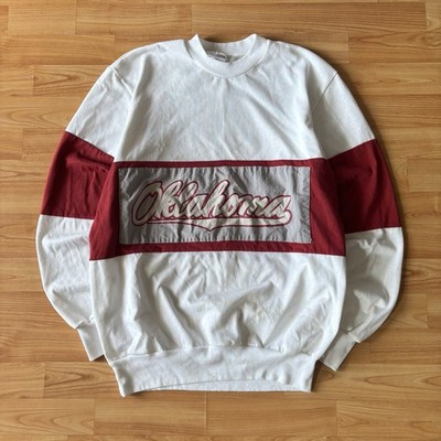 Vintage 80 s Oklahoma Two Tone Nutmeg Pullover Crewneck Size L! USA! 