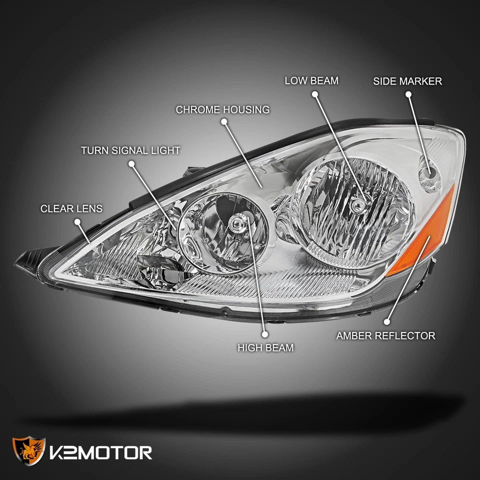 Right/Passenger Side Headlight Fits 2006-2010 Toyota Sienna Halogen Headlamps — 第 3/4 张图片