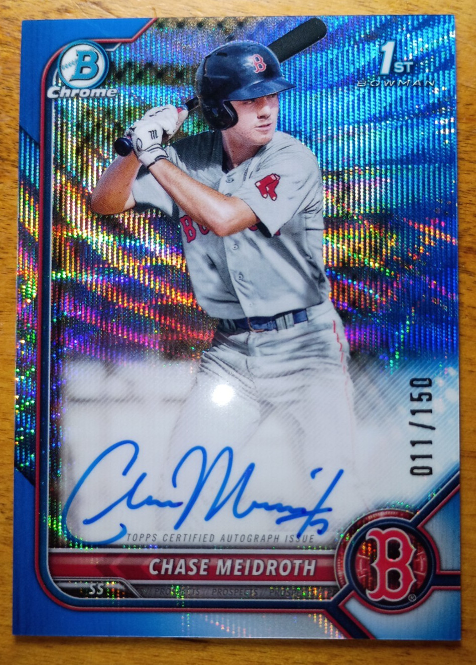 Chase Meidroth 2022 Bowman Chrome 1st Blue Wave Refractor Auto 11/150 #CDA-CM