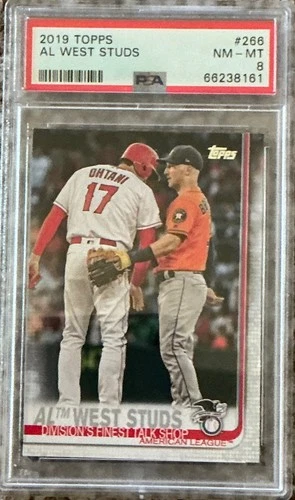 2019 Topps AL West Studs #266 Shohei Ohtani vs Alex Bregman PSA8 checklist