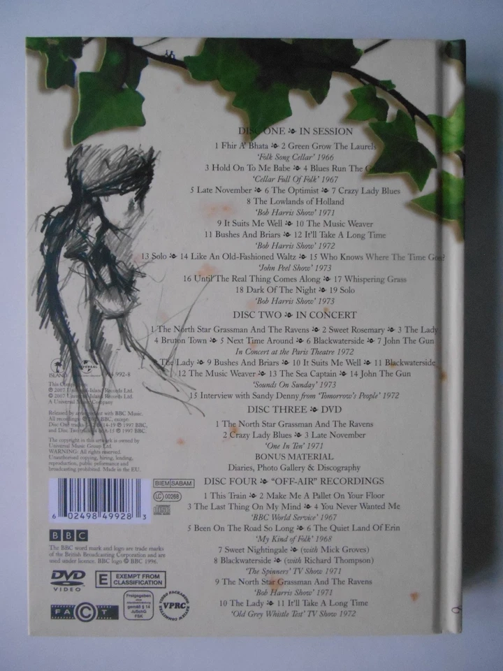 SANDY DENNY Live At The BBC - 4-Disc (3 x CD & DVD) Box Set (2007) Fairport - Image 2 of 4