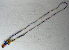 VTG Hand Made SW Native American Multi-Color Seed Bead Kachina Doll Necklace