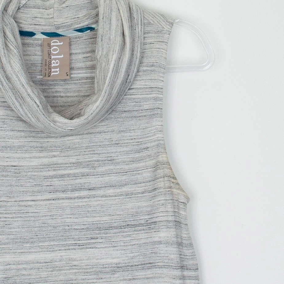 Anthropologie Dolan Sleeveless Cowl Neck Top Size S Gray Marled Knit Minimalist — 第 2/4 张图片
