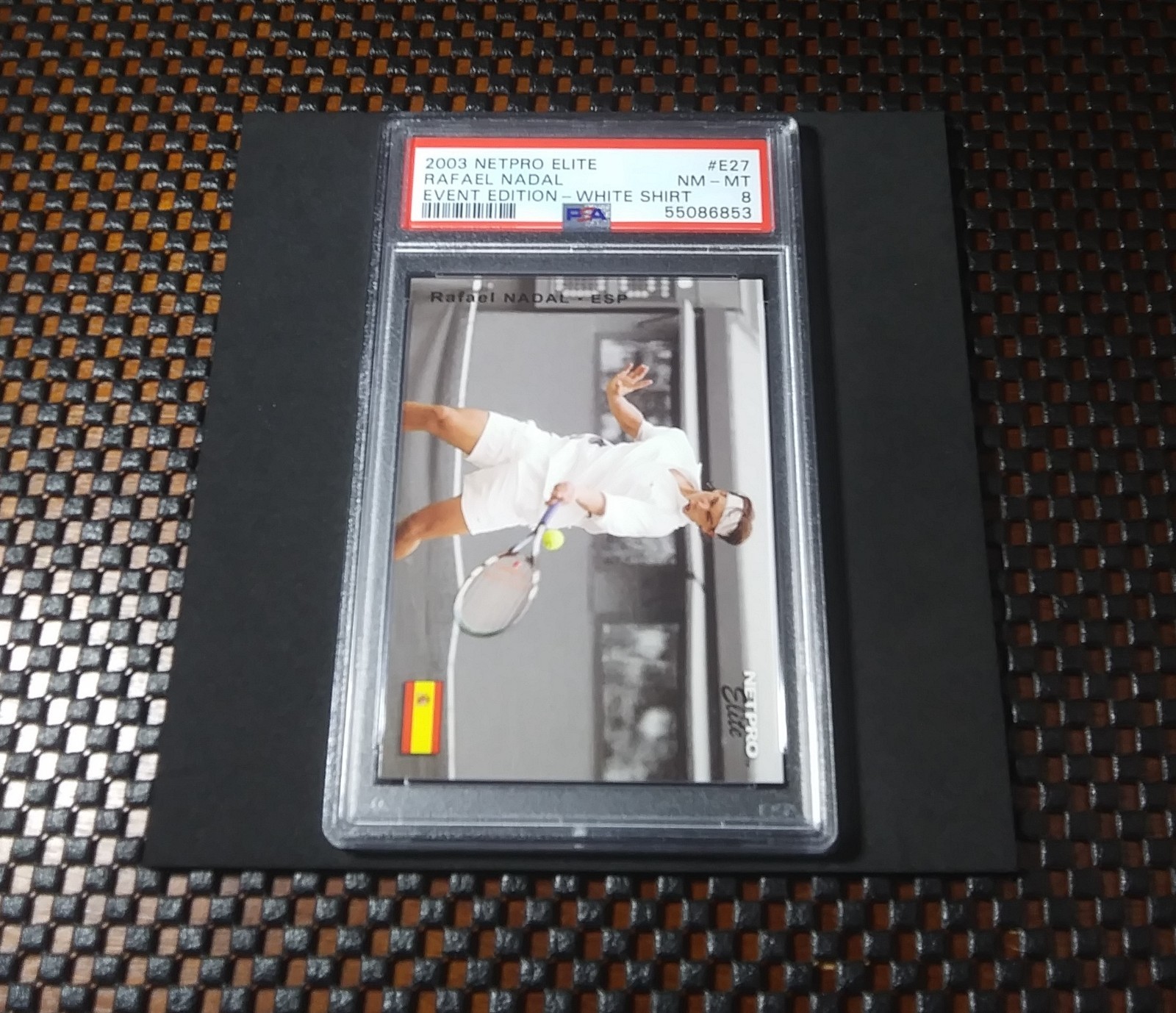 2003 NetPro Elite Event Edition White Shirt Rookie #E27 Rafael Nadal RC SP PSA 8 view 15