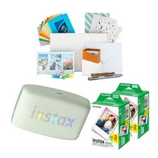 Fujifilm Instax Mini Link 3 Compact Smartphone Printer Bundle (Sage Green)