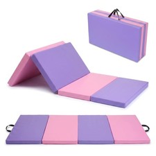 6x3ft Portable Gymnastics Mat 4-Fold Exercise Floor Mat 2" Yoga Mat for Home Gym