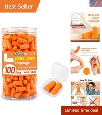 100 Pairs Ear Plugs Bulk, NRR 32dB Soft Foam Ear Plugs for Sleeping Noise Cancel