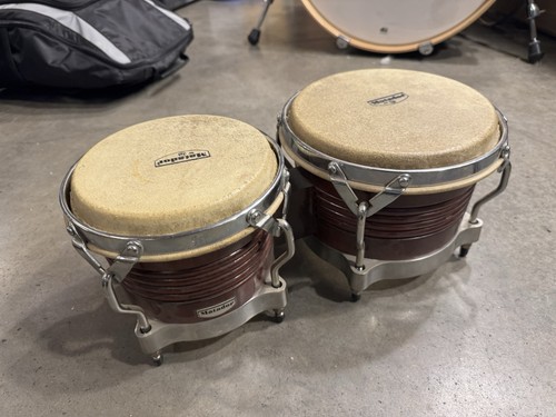 Latin Percussion Lp MATADOR Wood Bongos DARK RED WOOD CLEAN #EK2