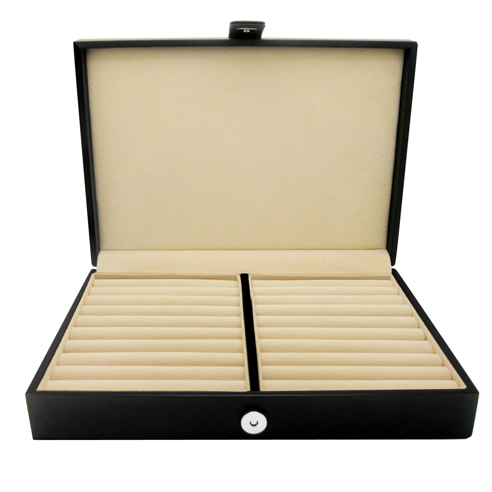 Men Women Cufflinks Jewelry Box - Faux Leather Display Case Storage Organizer  