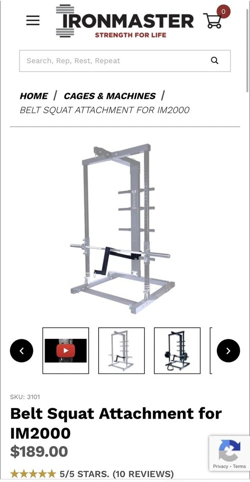 Máquina Ironmaster IM2000 Smith con cinturón en cuclillas, placa de prensa de piernas, mancuernas de 2x80 lb Foto 4 de 4