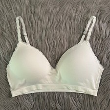 Lucky Brand Wireless Lightly Lined Bra Womens Size Large White Wirefree Bralete